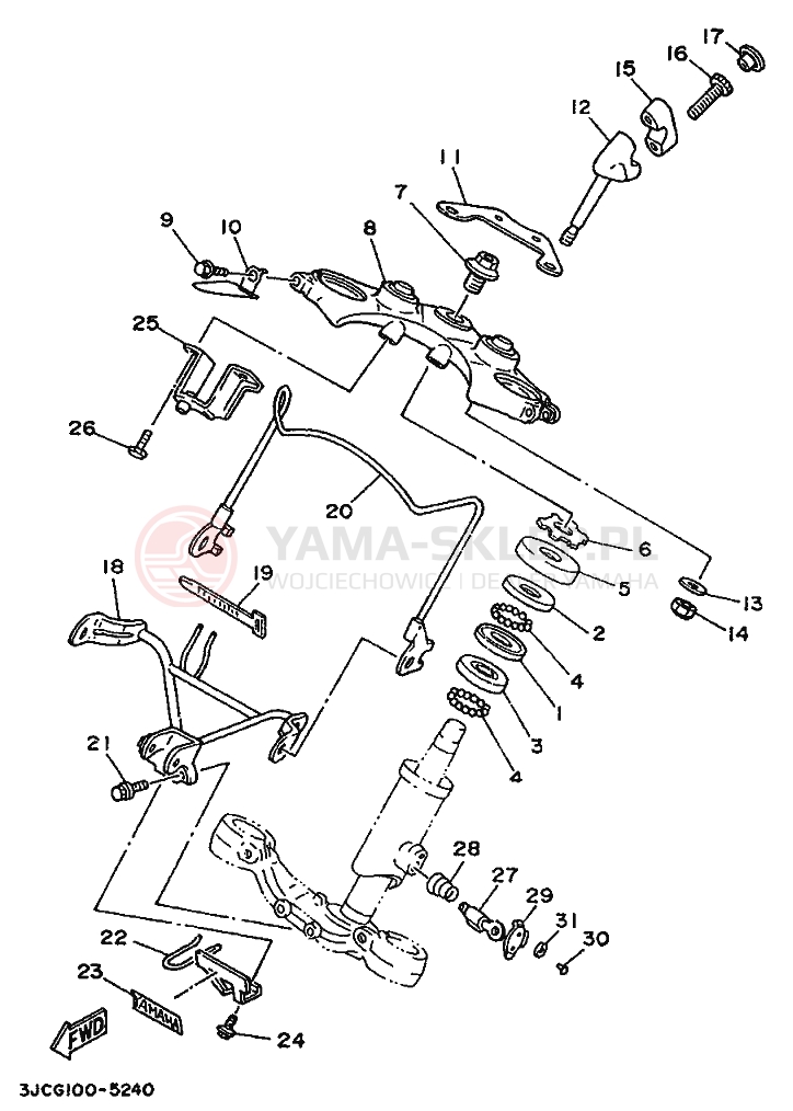 Schemat "Półki zawieszenia" do Yamaha XV535 VIRAGO