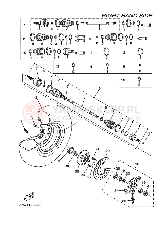 Schemat "Koło przód" do Yamaha RHINO