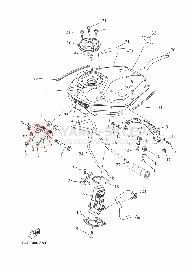 Schemat "zbiornik paliwa" do Yamaha TRACER 7 35KW
