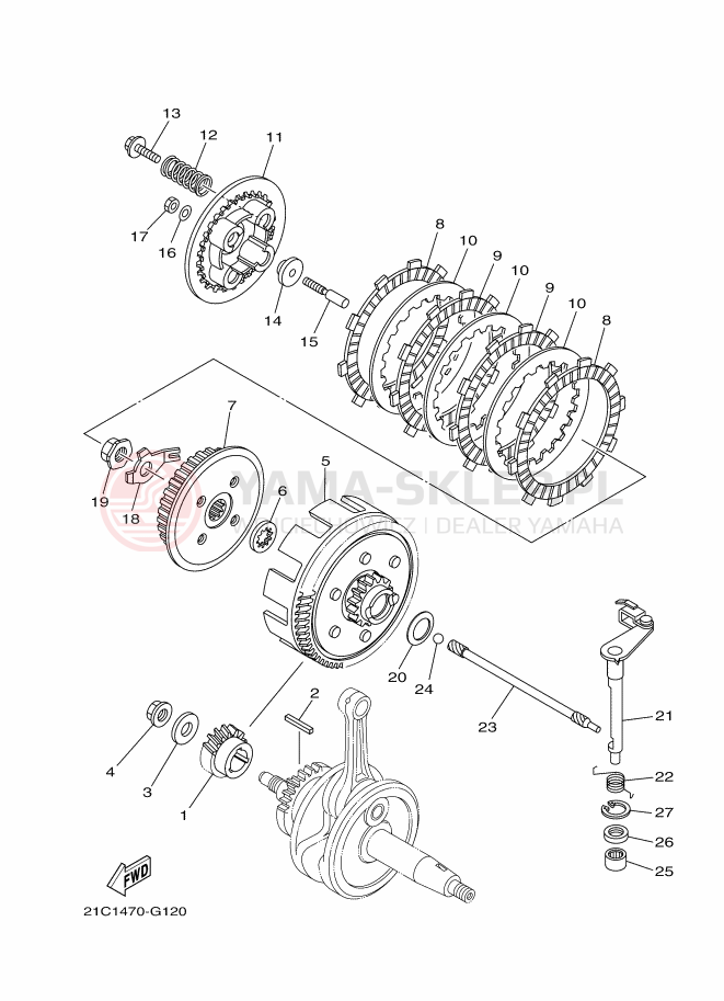 Schemat "sprzęgło" do Yamaha FZ16