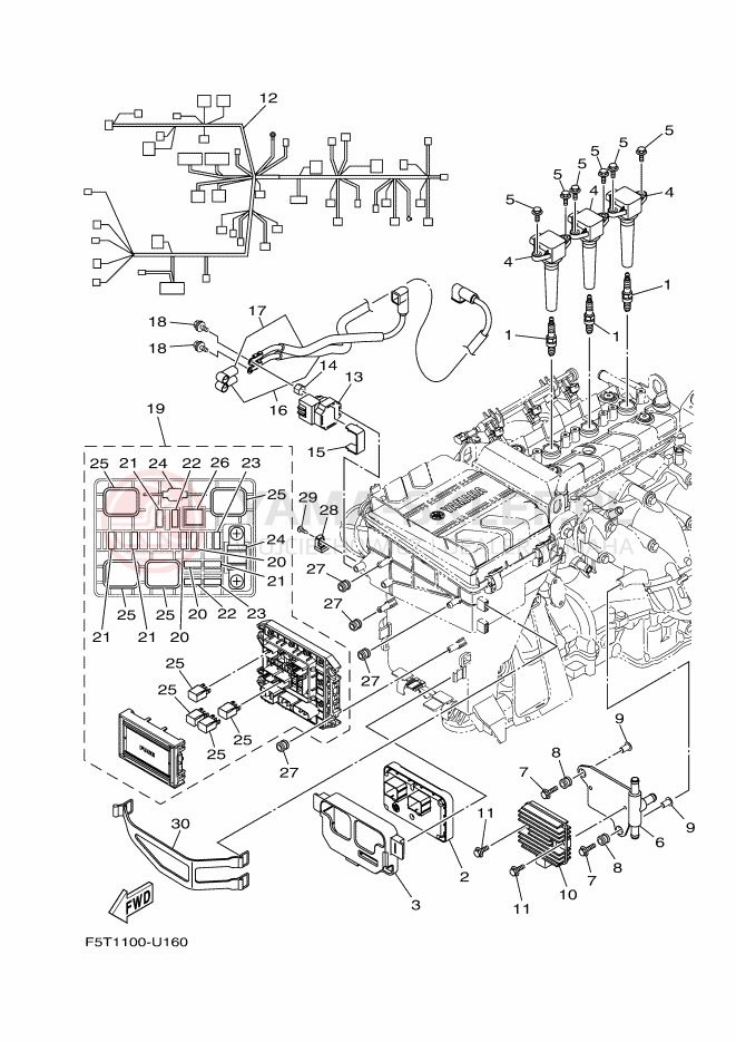 Schemat "układ elektryczny" do Yamaha VX CRUISER
