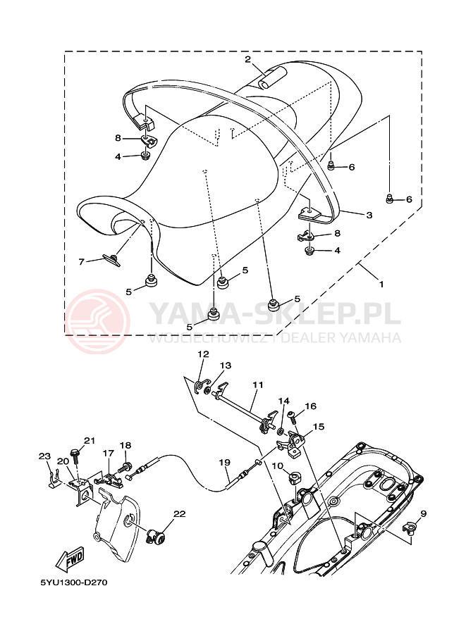 Schemat "siedzenie" do Yamaha MT01