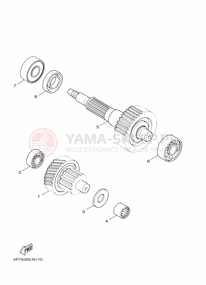 Schemat "Skrzynia biegów " do Yamaha VITY