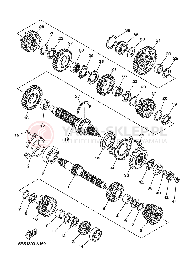 Schemat "Skrzynia biegów " do Yamaha TDM900