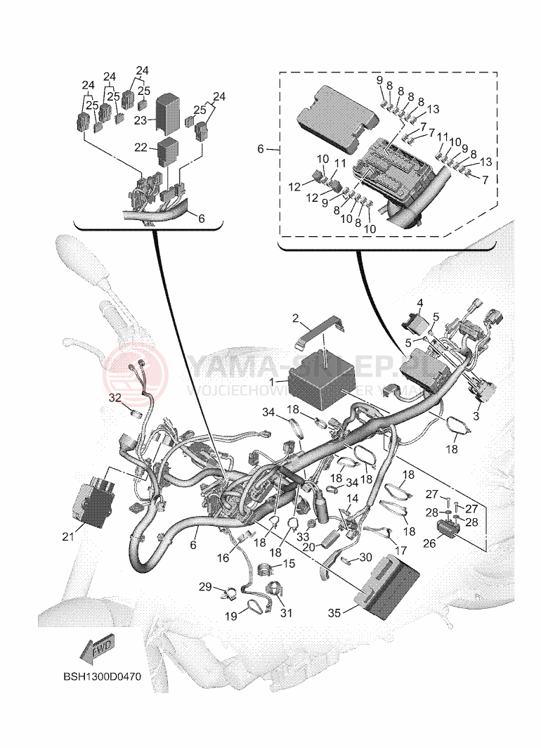 Schemat "układ elektryczny" do Yamaha MT-07 Y-AMT