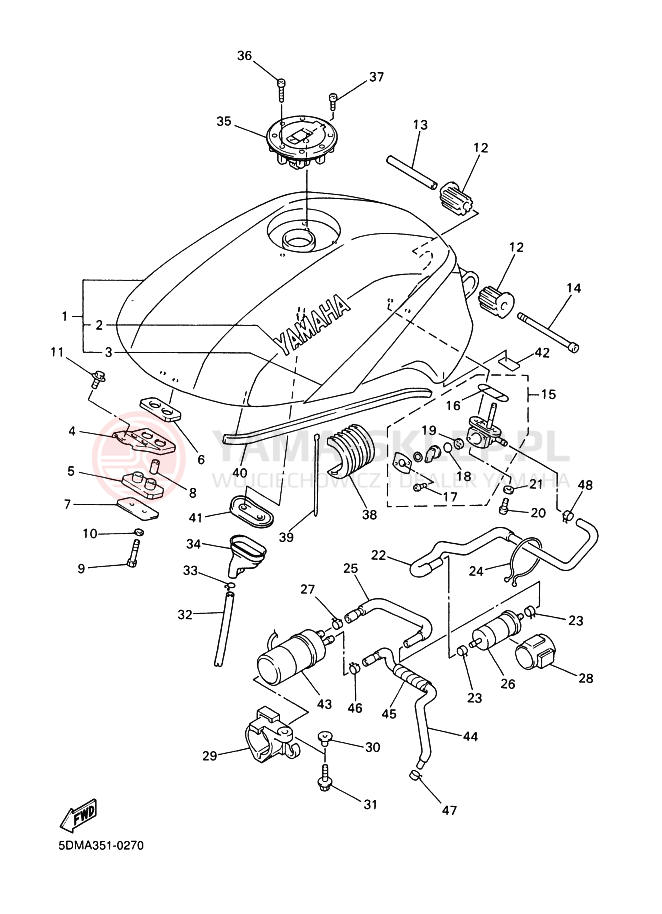 Schemat "zbiornik paliwa" do Yamaha FZS600SP FAZER