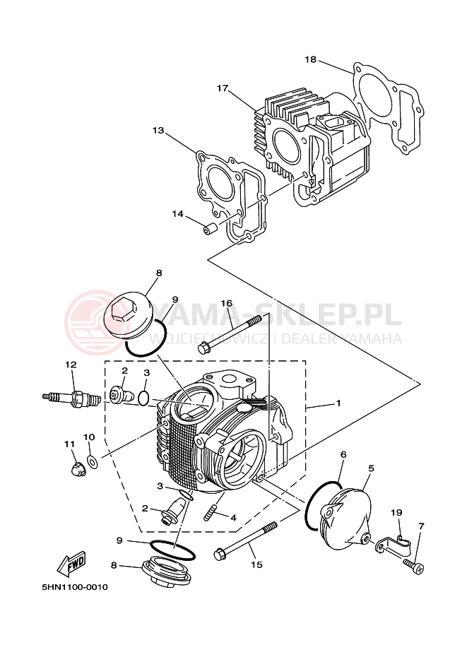 Schemat "głowica" do Yamaha TTR90