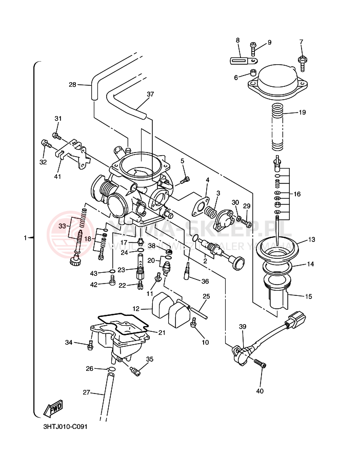 Schemat "Gaźnik" do Yamaha SR400