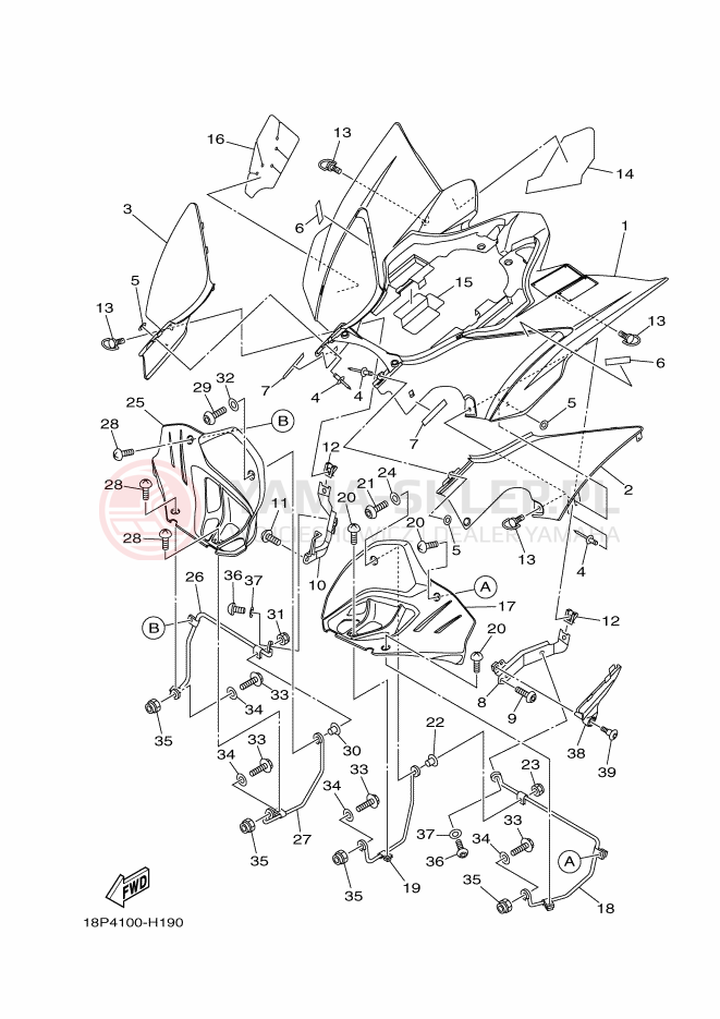 Schemat "TYLNY BŁOTNIK" do Yamaha YFZ450RSEY