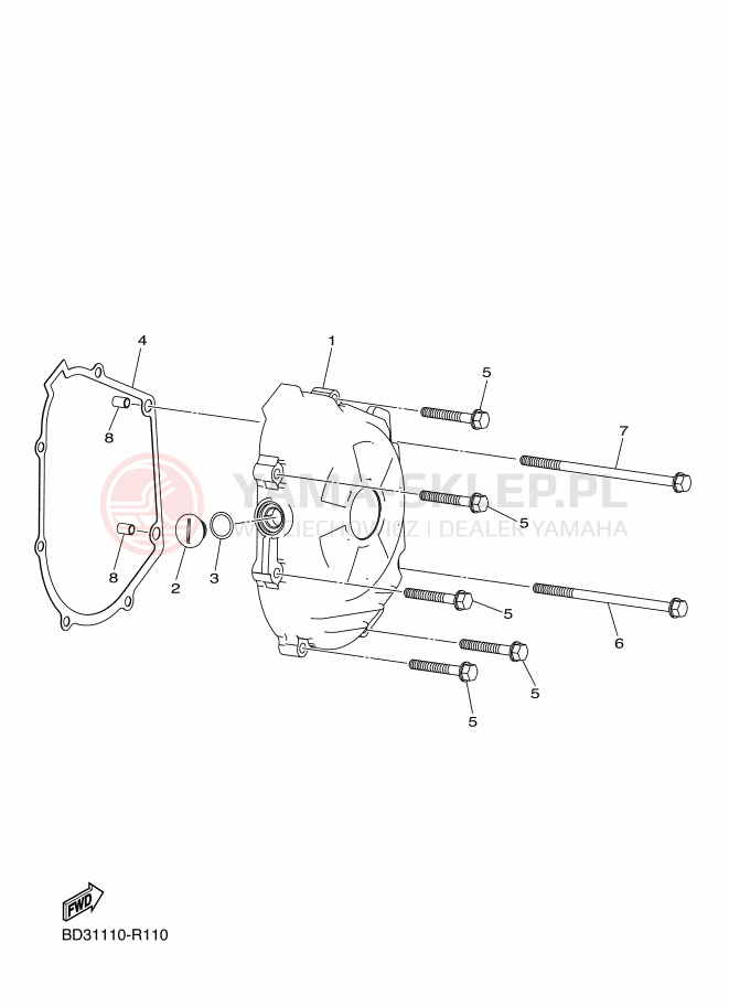 Schemat "Pokrywa silnika" do Yamaha YFM90R