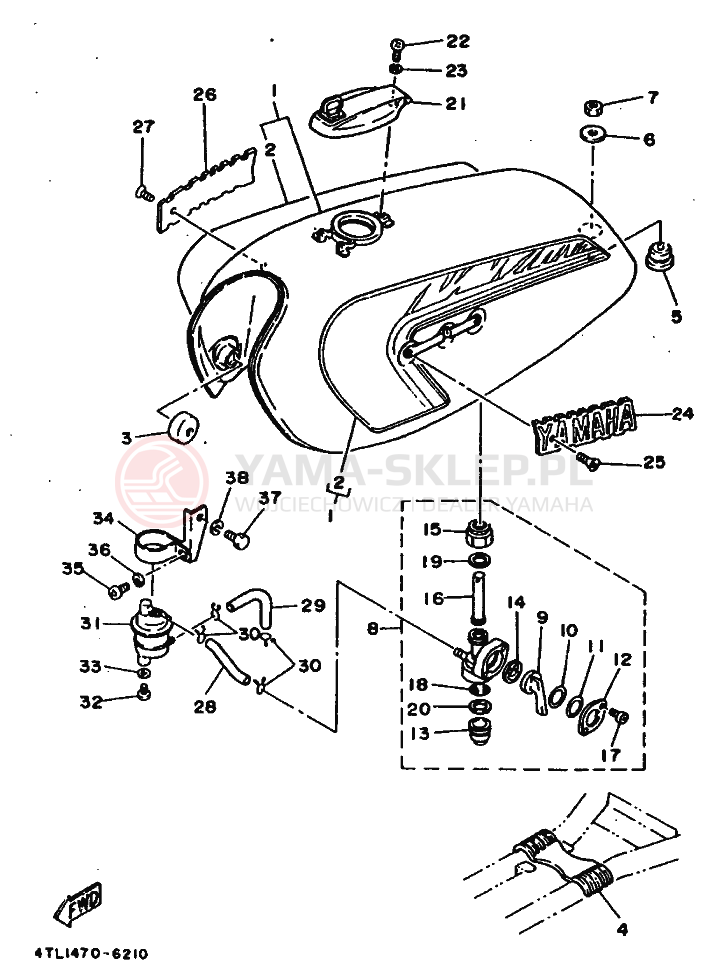 Schemat "zbiornik paliwa" do Yamaha RX100