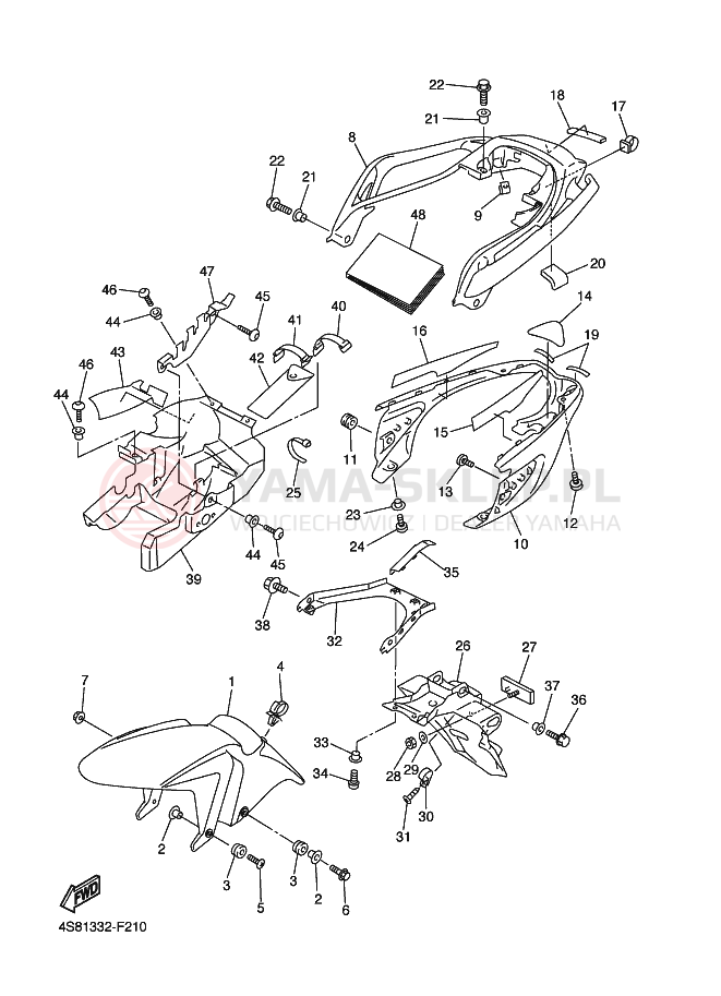 Schemat "błotnik" do Yamaha FAZER