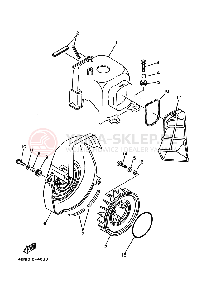 Schemat "owiewka" do Yamaha BA50N GEAR