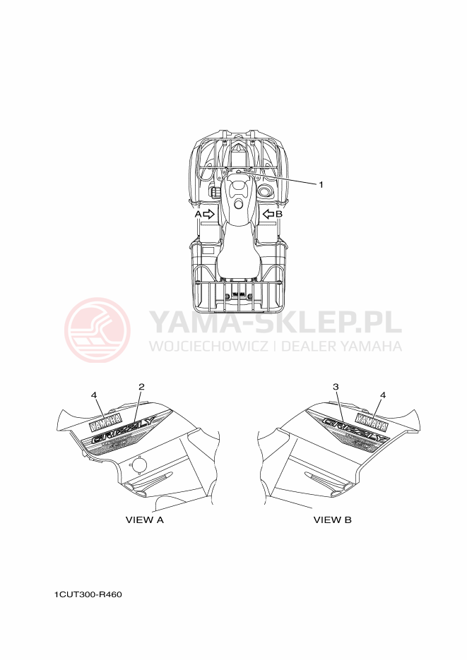 Schemat "naklejki" do Yamaha GRIZZLY 450 IRS