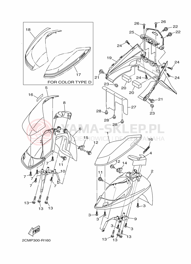Schemat "błotnik" do Yamaha TRICITY 125