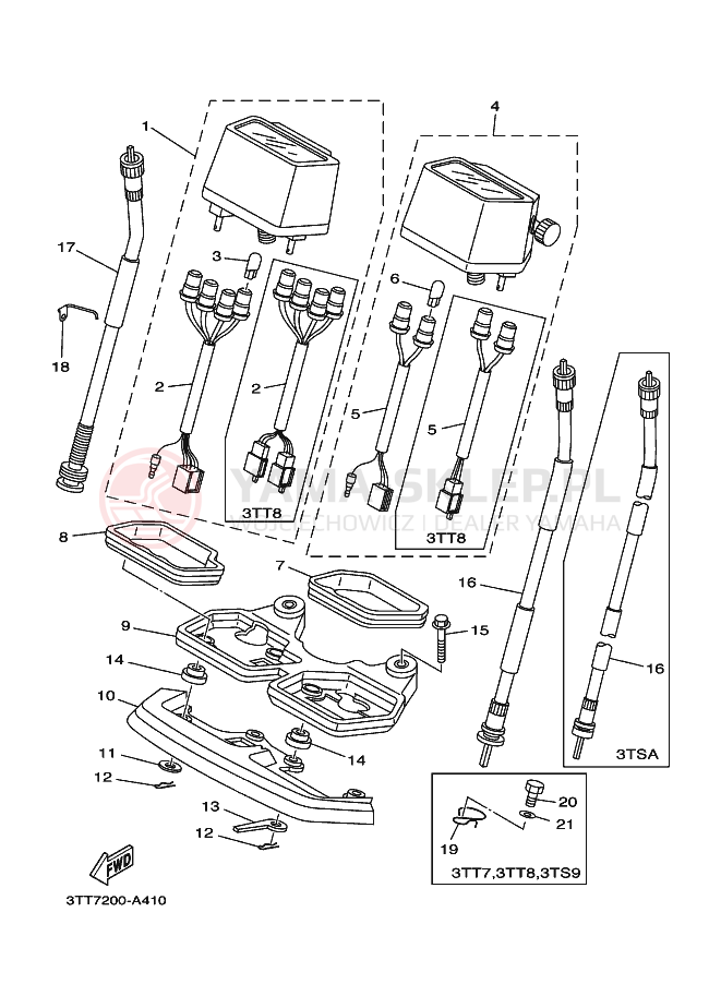 Schemat "licznik" do Yamaha DT125
