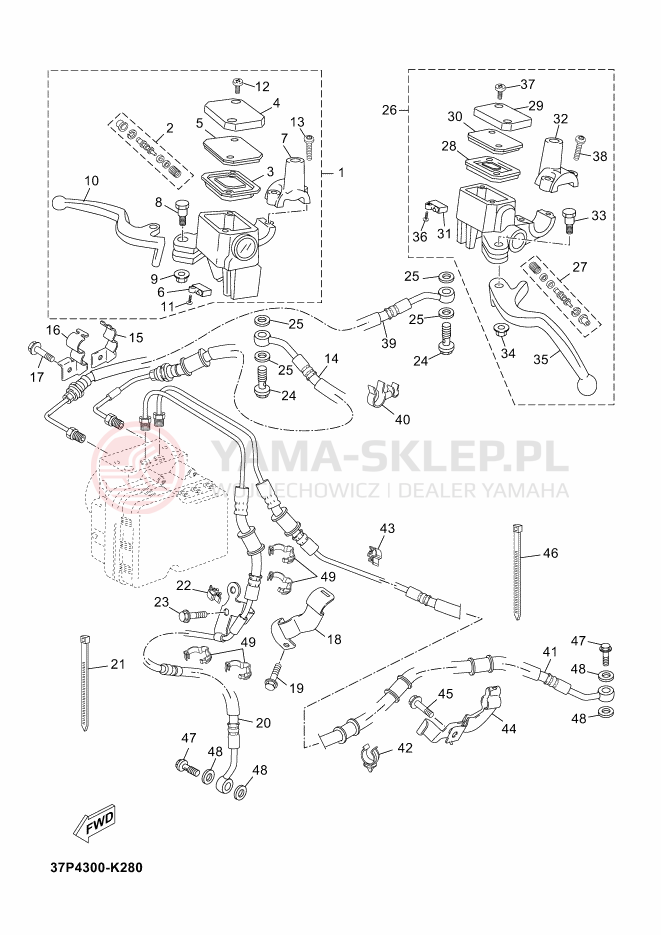 Schemat "Pompa hamulcowa przednia" do Yamaha X-MAX 250 ABS