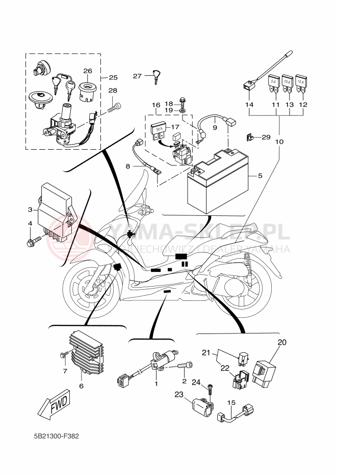 Schemat "układ elektryczny" do Yamaha VP250