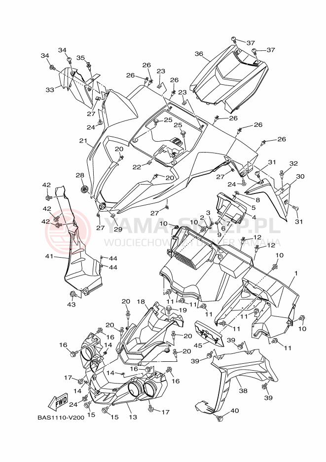 Schemat "Przedni błotnik" do Yamaha YXZ1000R SS