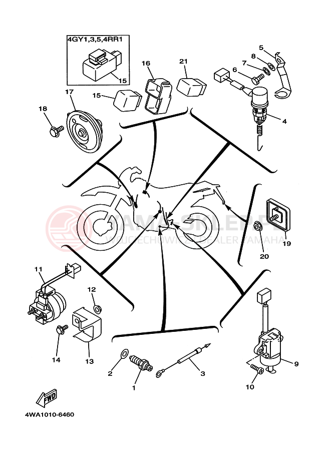 Schemat "układ elektryczny" do Yamaha TT250R