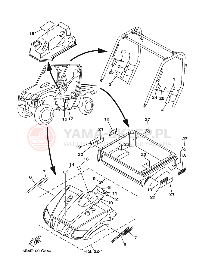 Schemat "naklejki" do Yamaha RHINO 700 FI