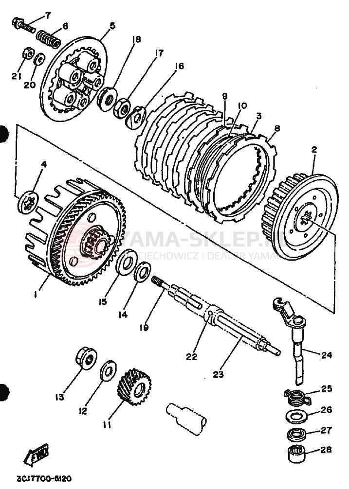 Schemat "sprzęgło" do Yamaha DT200R DT200RG