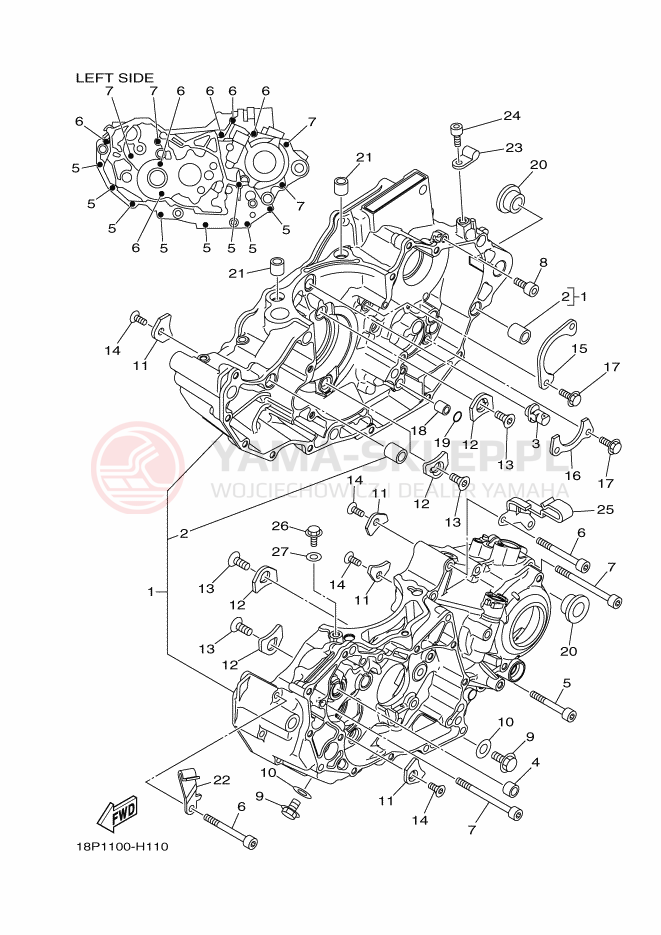 Schemat "Obudowa silnika" do Yamaha YFZ450RE