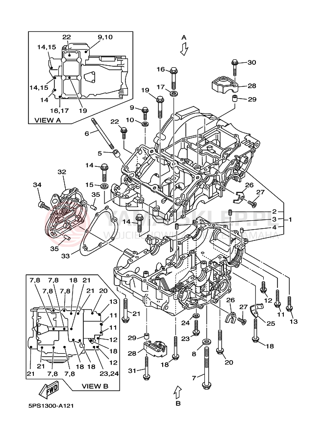 Schemat "Pokrywa silnika" do Yamaha TDM900