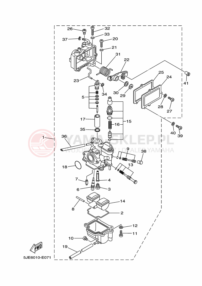 Schemat "Gaźnik" do Yamaha YB-1 YB1-4