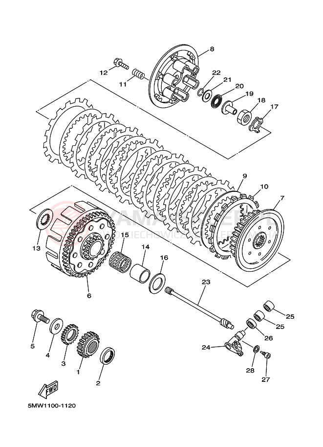 Schemat "sprzęgło" do Yamaha YZ250