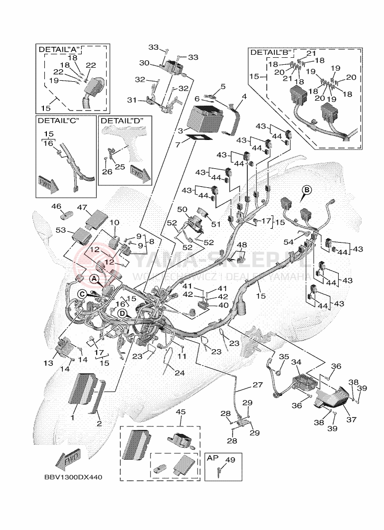 Schemat "układ elektryczny" do Yamaha TMAX