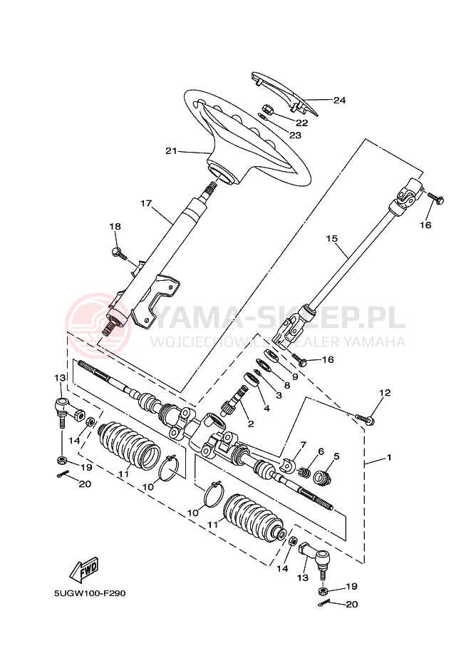 Schemat "Półki zawieszenia" do Yamaha RHINO