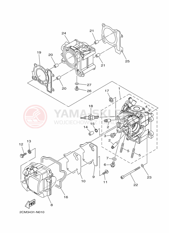 Schemat "głowica" do Yamaha TRICITY 125