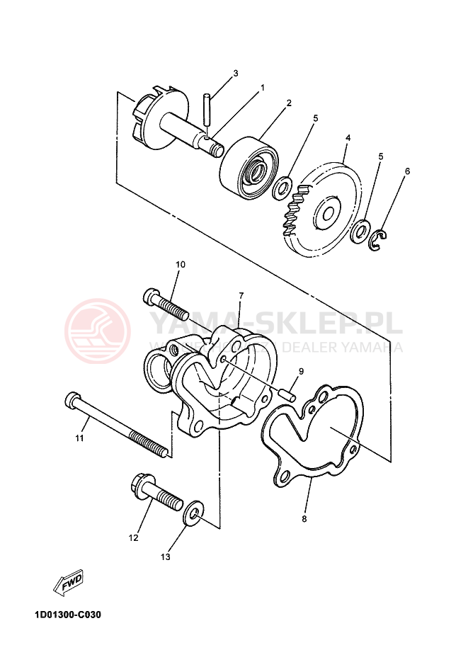 Schemat "Pompa wody" do Yamaha DT125X DT 125 SM