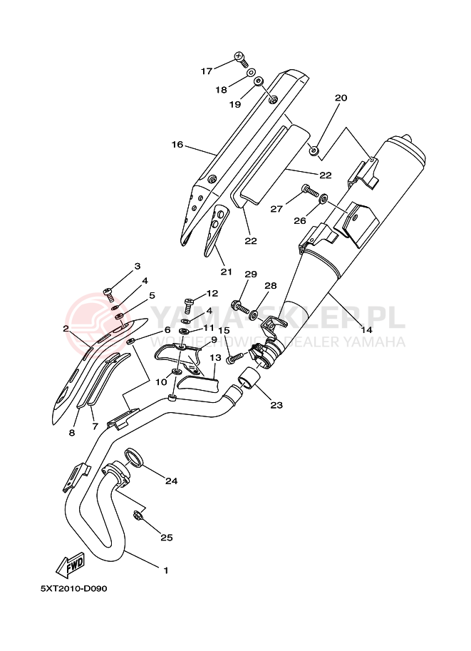 Schemat "Wydech końcowy" do Yamaha XG250 TRICKER