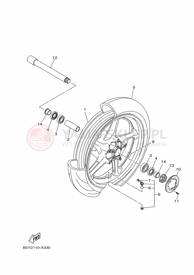 Schemat "Koło przód" do Yamaha MT-10