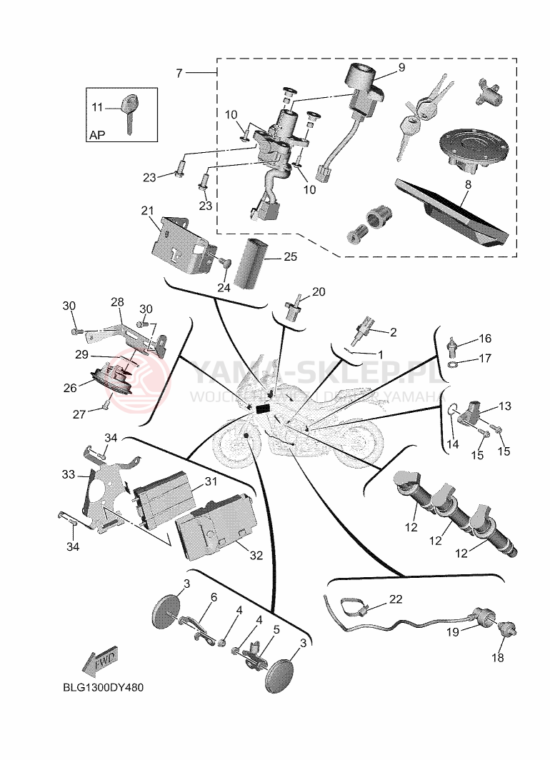 Schemat "układ elektryczny" do Yamaha TRACER 9 GT+