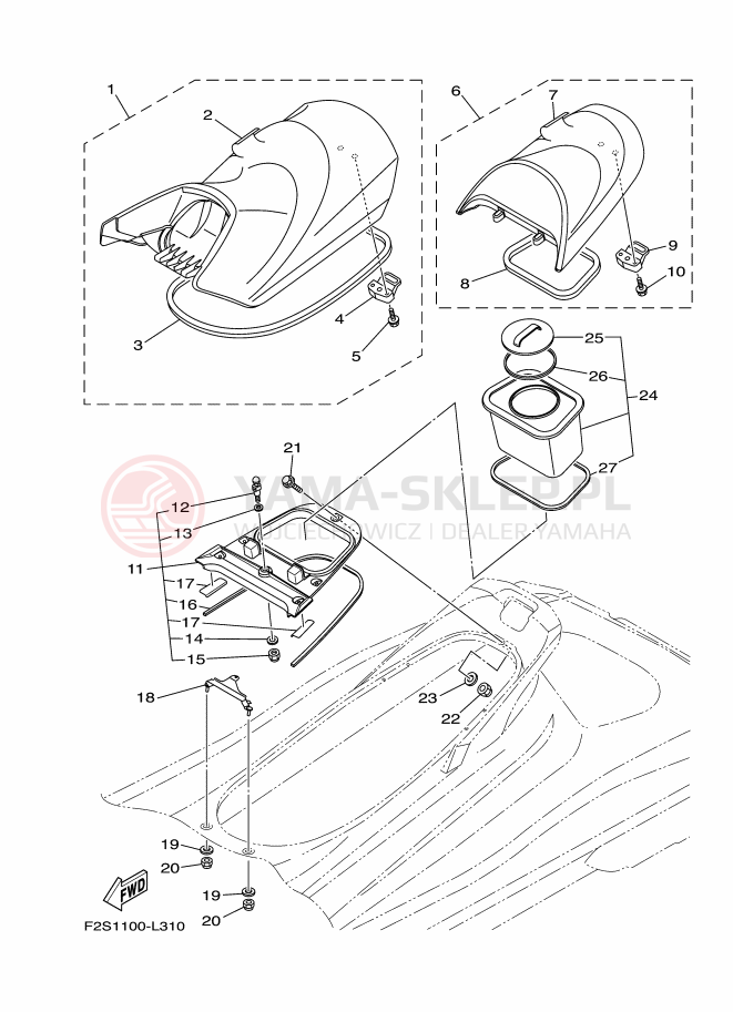 Schemat "Siedzenie i schowek" do Yamaha FX CRUISER SVHO