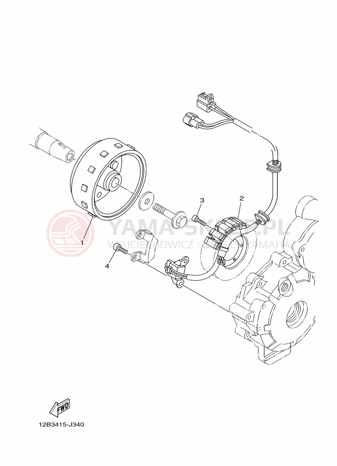 Schemat "prądnica" do Yamaha YS250