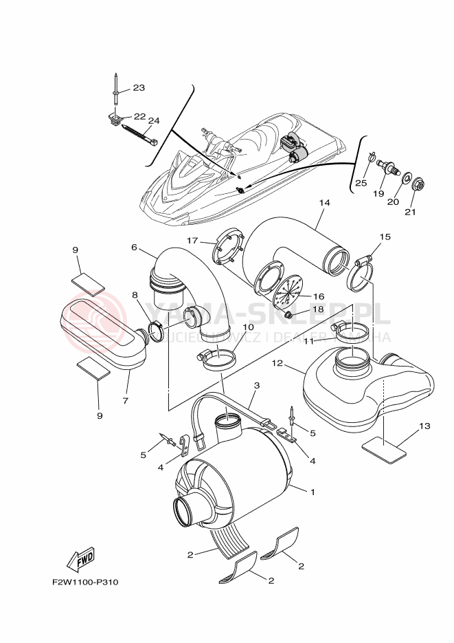 Schemat "wydech" do Yamaha VXR