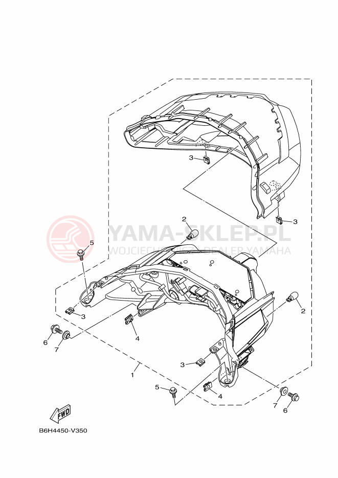 Schemat "Oświetlenie tył" do Yamaha NMAX 125