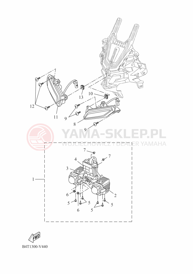 Schemat "Lampa przód" do Yamaha TRACER 7 35KW