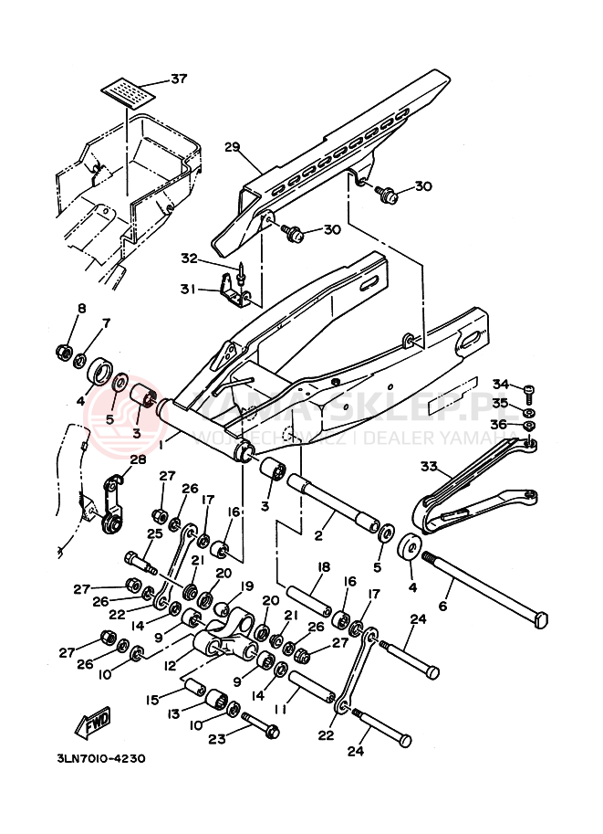 Schemat "wahacz" do Yamaha FZR250R