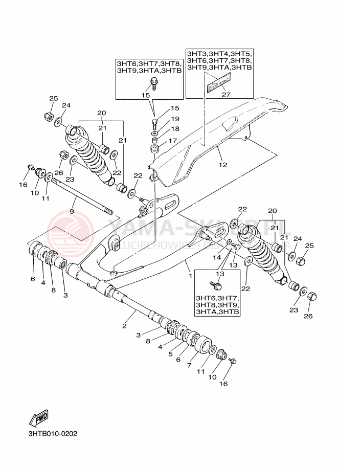 Schemat "wahacz" do Yamaha SR400
