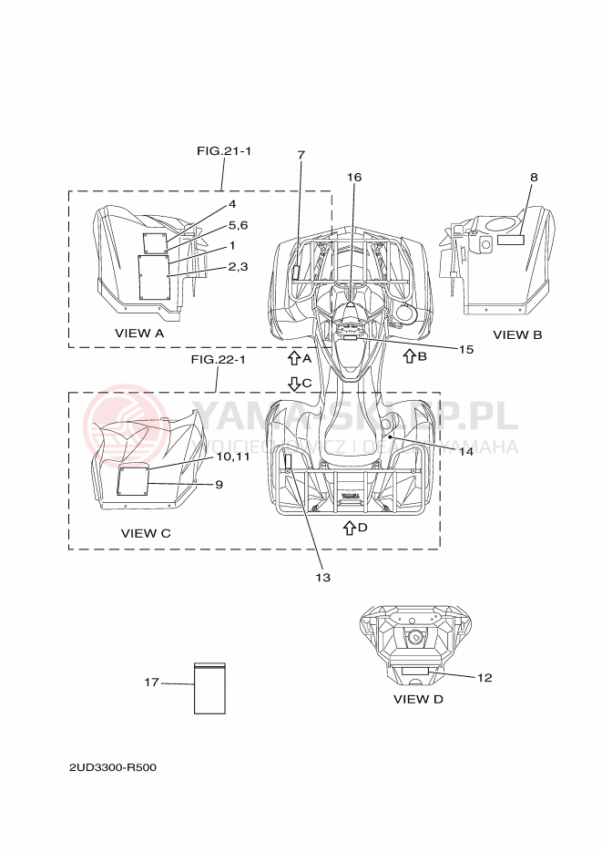 Schemat "naklejki" do Yamaha GRIZZLY 700 EPS