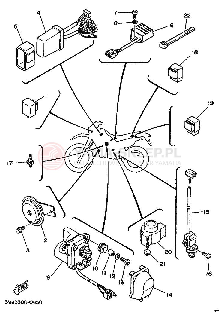 Schemat "układ elektryczny" do Yamaha DT125RE