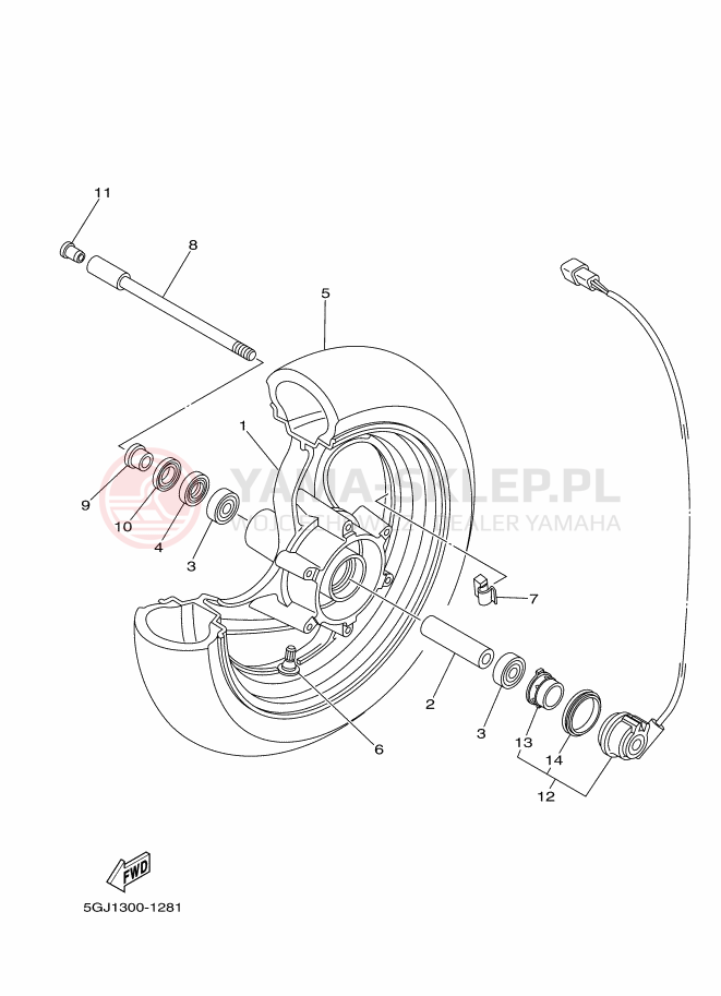 Schemat "Koło przód" do Yamaha TMAX