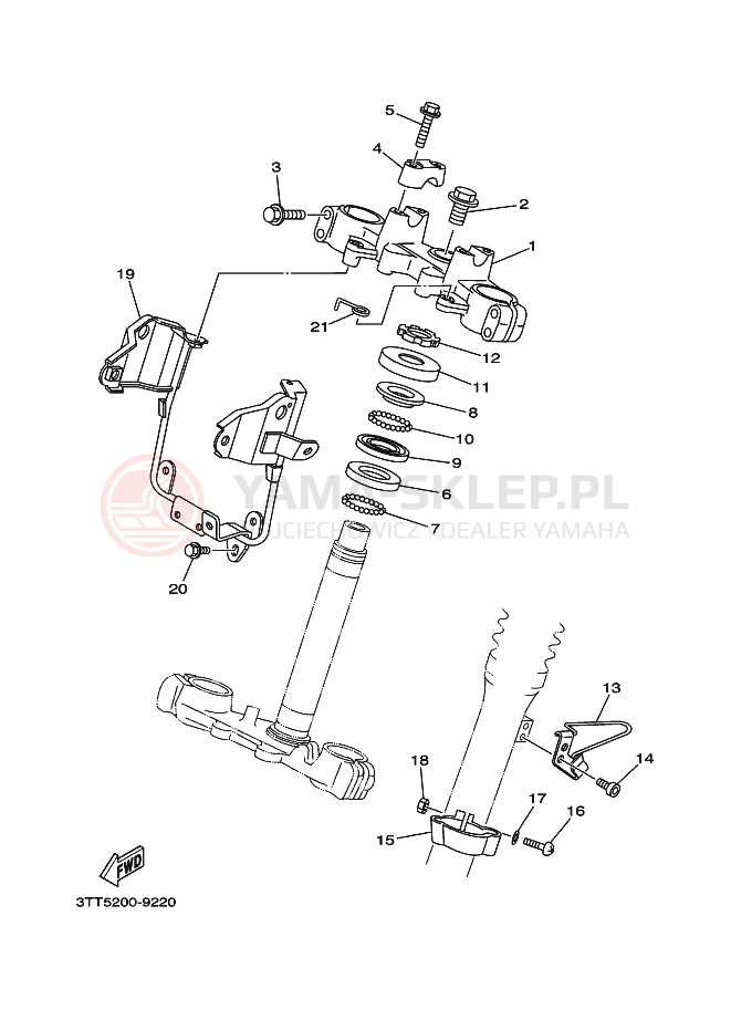 Schemat "Półki zawieszenia" do Yamaha DT175 DT175L