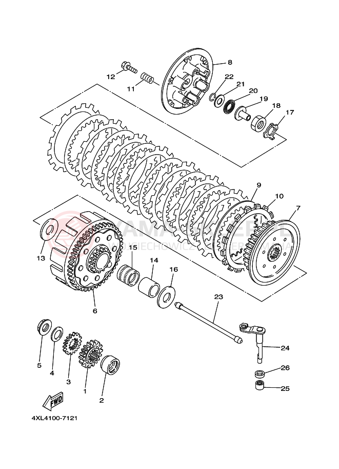 Schemat "sprzęgło" do Yamaha WR250Z