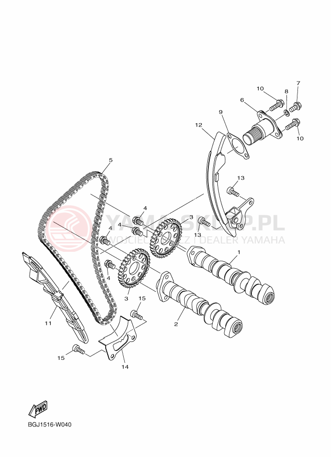 Schemat "Wałek rozrządu" do Yamaha MT-03